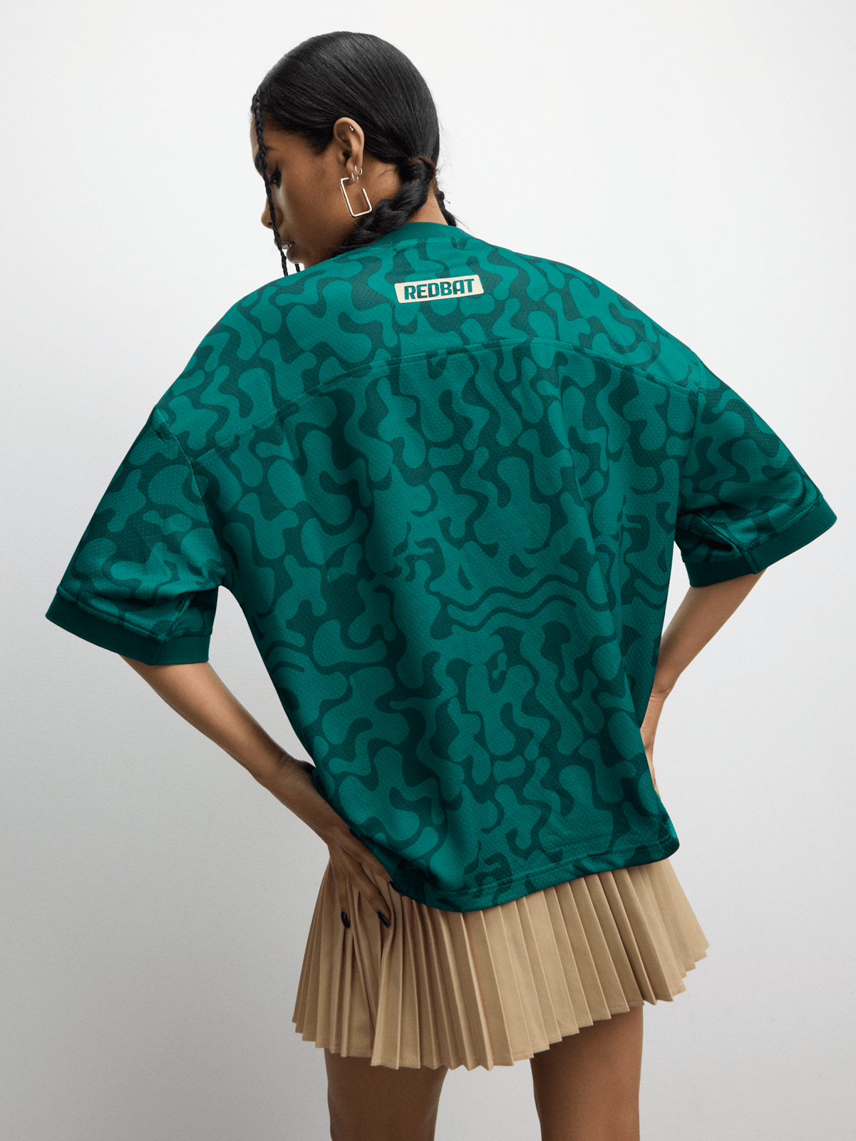 Redbat Athletics Basketball Green Print Top | Bash