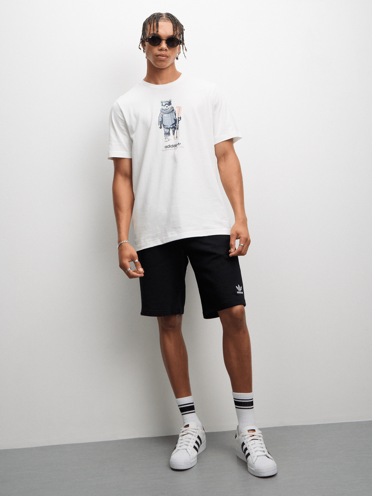 adidas Originals Men's Winter Ski Bear Off White T-shirt | Bash