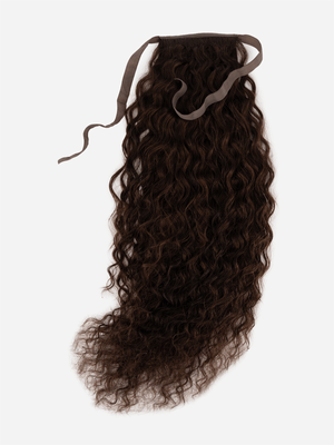 Frontrow Hair Dark Brown Curly 20inch Clip in Ponytail