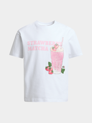 Jet Older Girls White Strawberry Matcha T-shirt