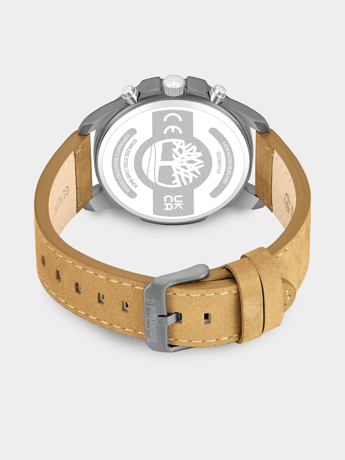 Timberland Gunmetal Plated Blue Dial Tan Leather Watch | Bash