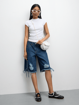 The FIX Women's Bermuda Sporty Strip Shorts