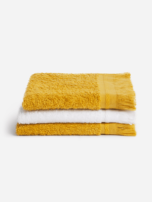 Jet Home Gold Fringe Guest Towel Set