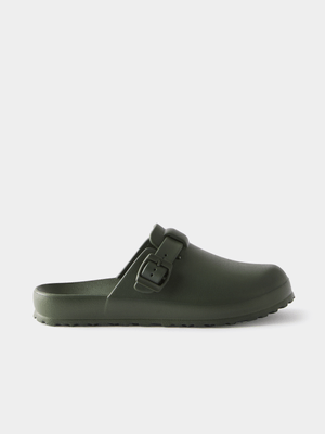 Men's Cotton On Green Eva Closed Toe Buckle Slides