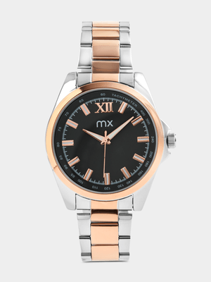 MX Rose Plated Charcoal Dial Two-Tone Bracelet Watch