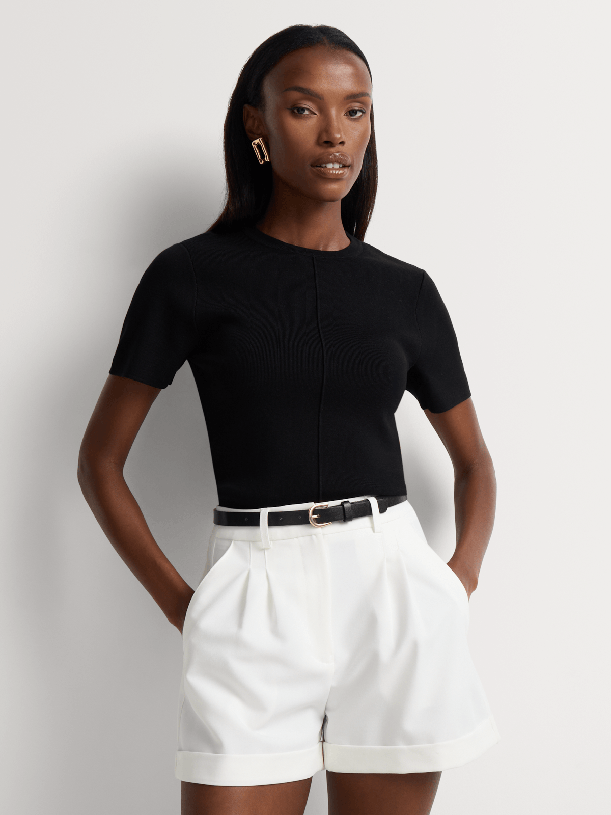 トップス mare mini frill collar Rib knit f0bc7043-e1b9-4627-b341-