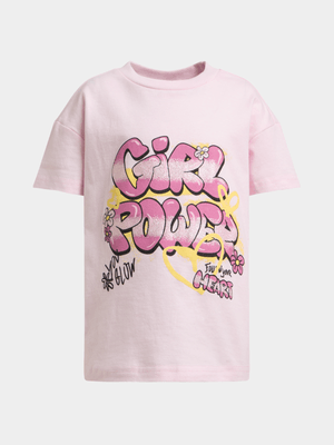 Jet Younger Girls Pink Girl Power T-Shirt
