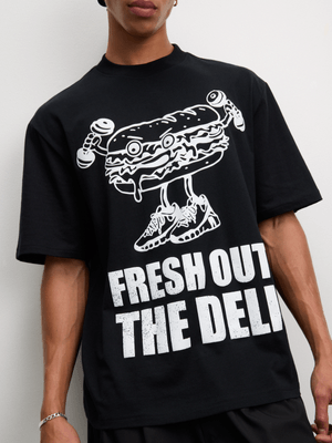 The FIX Men's Black Deli Bread Graphic Top