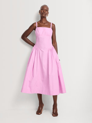 Drop Waist Midi Tea Dress