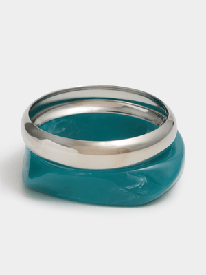 The FIX Women's Multicolour Resin Double Bangle Set