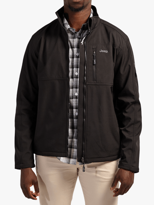 Men's Jeep Black Funnel Neck Softshell Jacket