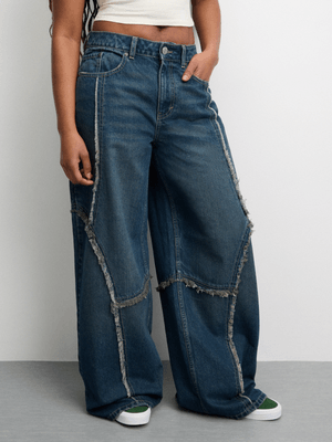 Redbat Women's Dark Wash Wide Leg Jeans