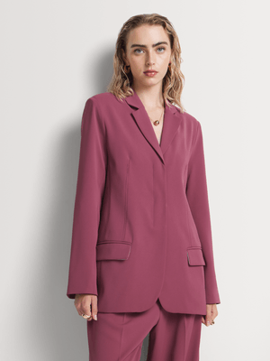Concealed Placket Single-Breasted Blazer