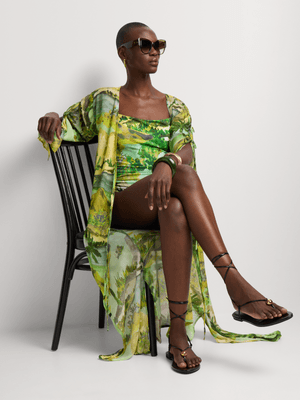 Women's BeachCult Green Babylon Capri Kimono