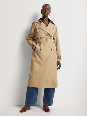 Raglan Sleeve Belted Trench Coat