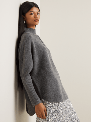 Women's Iconography Curved Hem Knitwear Tunic