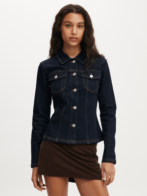 Women's Cotton On Blue Fitted Denim Jacket
