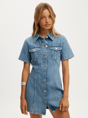 Women's Cotton On Blue Short Sleeve Dress