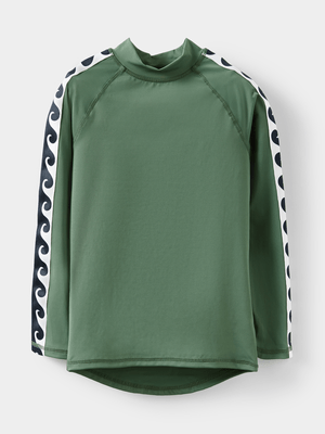 Cotton On Kids Boy Green Flynn Raglan Rash Vest