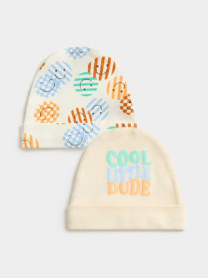 Jet Baby Boy Blue Cool Dude 2 Pack Beanie