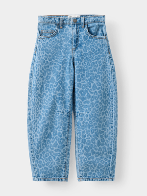 Cotton On Kids Girl Blue Barrel Leg Jeans