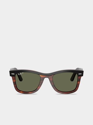 Ray-Ban WAYFARER Black On Havana Polarized Sunglasses - 50