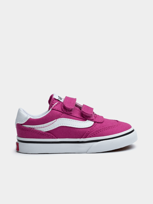 Toddlers Vans Brooklyn LS Pink/White Sneaker