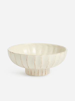 Jet Home Cream And Bronze Ceramic Salad Bowl