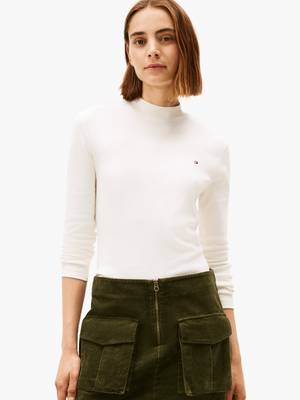 Women's Tommy Hilfiger White Slim Cody Mock-Neck T-Shirt