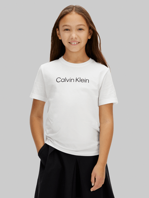 Kids Calvin Klein White  Inst. Logo T-Shirt