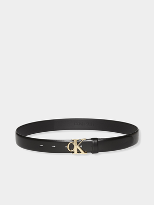 Women's Calvin Klein Black  Ck Buckle 30mm Fixed Belt