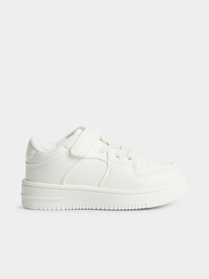 Jet Younger Boys White Pin Punch Court Sneaker