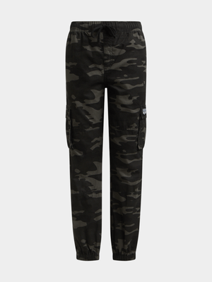 Exact Older Boy's Black & Grey Camo Utility Pants