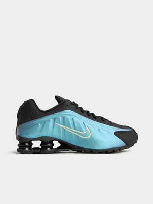 Nike Men's Shox R4 Sapphire/Pencil Point/Black/Light Liquid Lime Sneaker