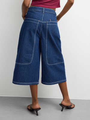 The FIX Women's Dark-Wash Denim Hickory Jort