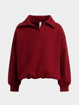 Exact Younger Girl's Burgundy Bubble Sweat Top