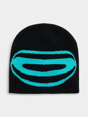 The FIX Unisex Black Blue Graphic Beanie