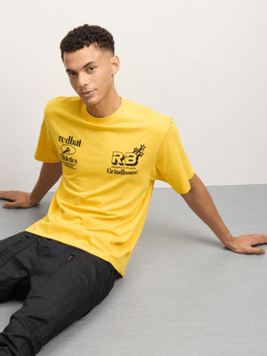 Redbat Men's Multi Logo Graphic Yellow T-Shirt