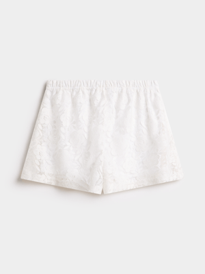 Jet Teen Girls Cream Lace Shorts