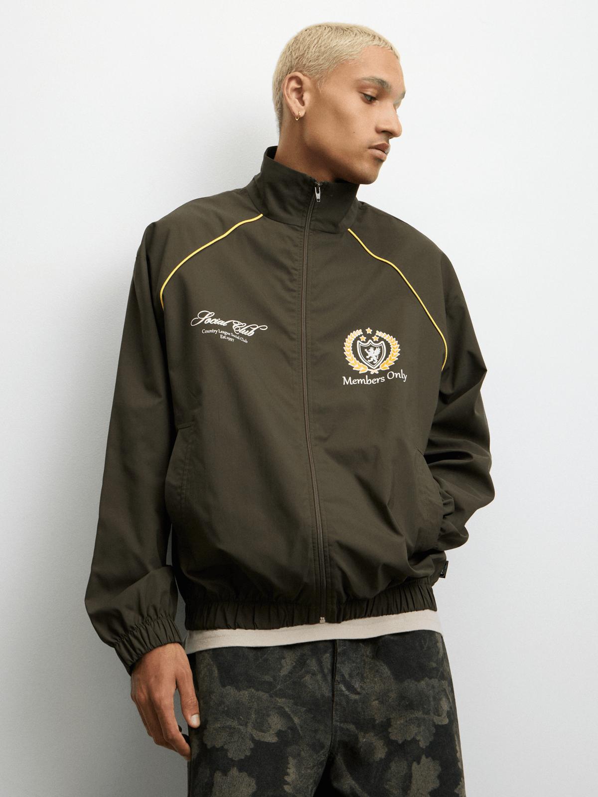 The FIX Men's Green Preppy Windbreaker Jacket | Bash