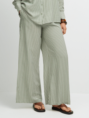 Jet Women's Green Stripe Wideleg