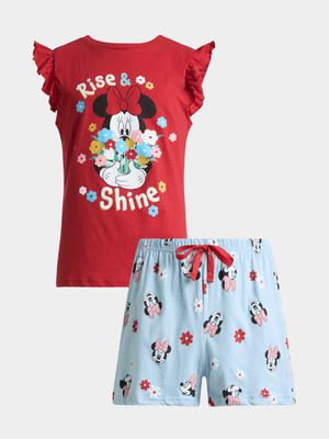 Jet Older Girls Minnie Red Rise & Shine Short PJ Set