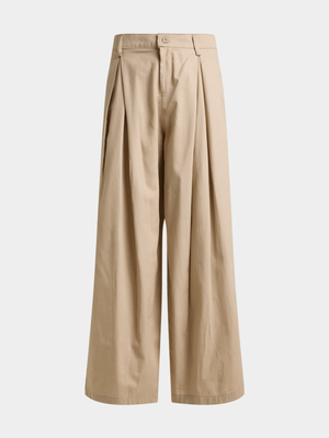 Jet Teen Girls Cream Cullotte Pleated Pants