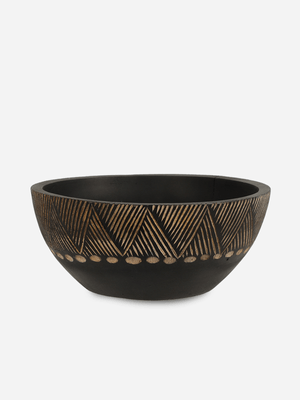 H & S Collection Bowl Mango Wood 25X25X10Cm Dar