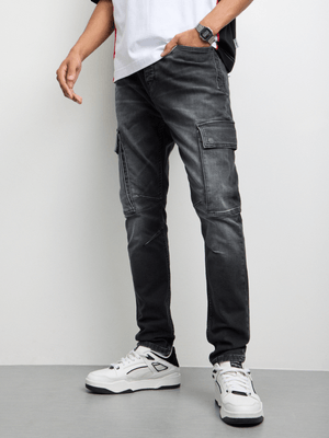 Redbat Men's Cargo Tech D Black Jeans