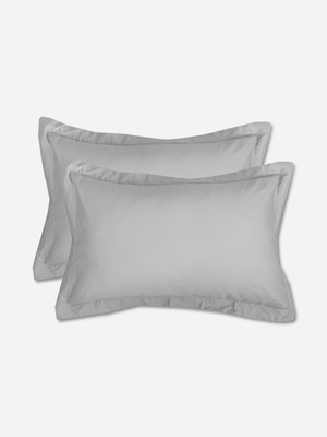 Volpes Cotton 200tc Oxford Grey Pillowcase Pair