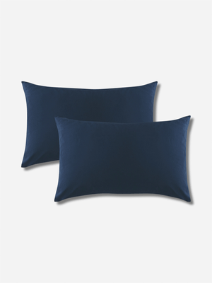 Volpes Cotton 200tc Oxford Midnight Blue Pillowcase Pair