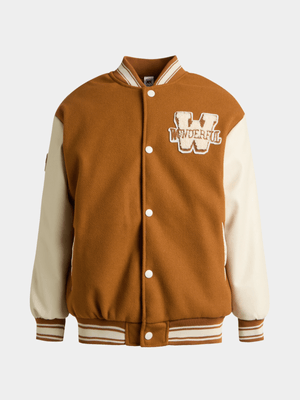 Jet Older Girls Brown Baseball Jacket