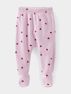 Cotton On Baby Purple Organic Pointelle Leggings