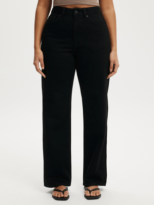Women's Cotton On Black Curvy 91 Straight Jeans